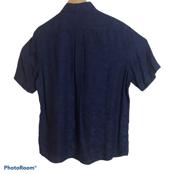 Southern Tide SS Dock Camo Sport Shirt M Button Up True Navy Lyocell Pockets $99 - Picture 5 of 5